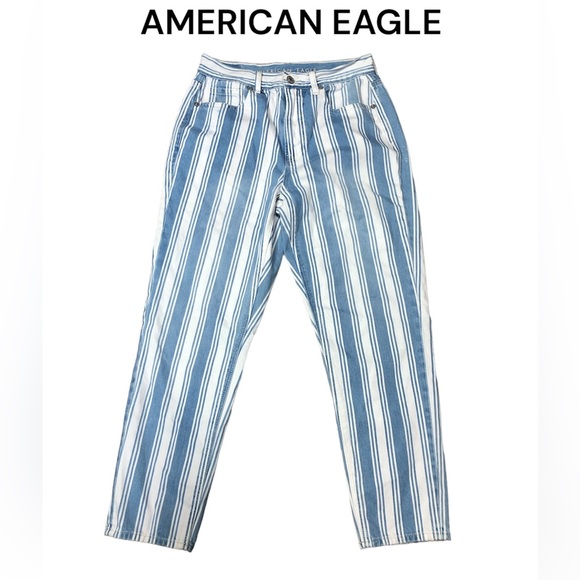 American Eagle Outfitters Denim - AMERICAN EAGLE striped mom jean